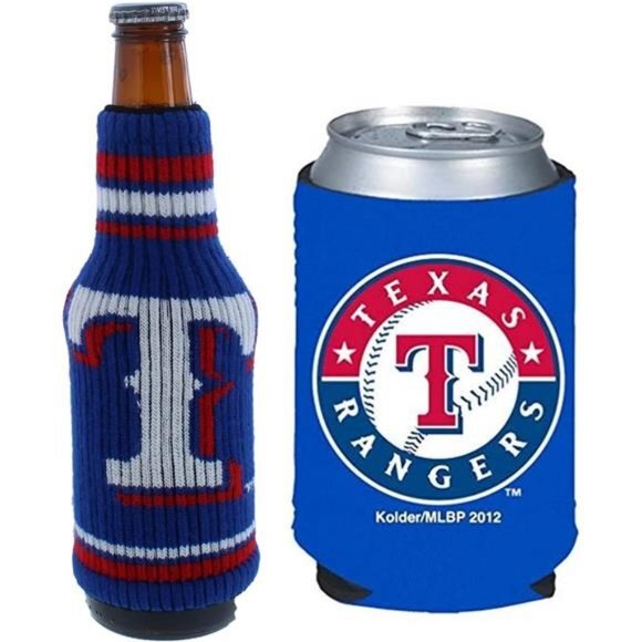 Texas Rangers MLB Baseball Can & Bottle‎ Neoprene Holder Insulator Koozie Cooler - Picture 1 of 1